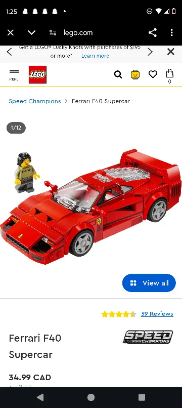 LEGO Speed Champions Ferrari F40 Supercar 76934 image indicator(2)
