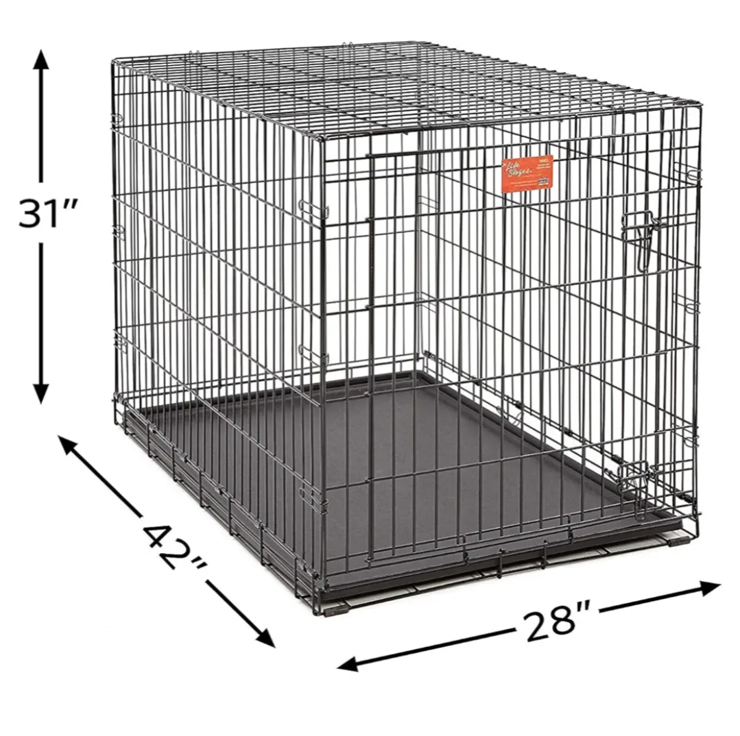 42" Pet Crate - Heavy Duty Metal Dog Kennel with Tray image indicator(3)