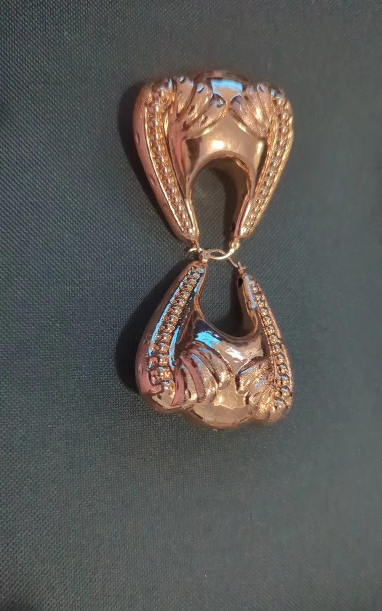 Rose Gold Statement Hoop Earrings thumbnail