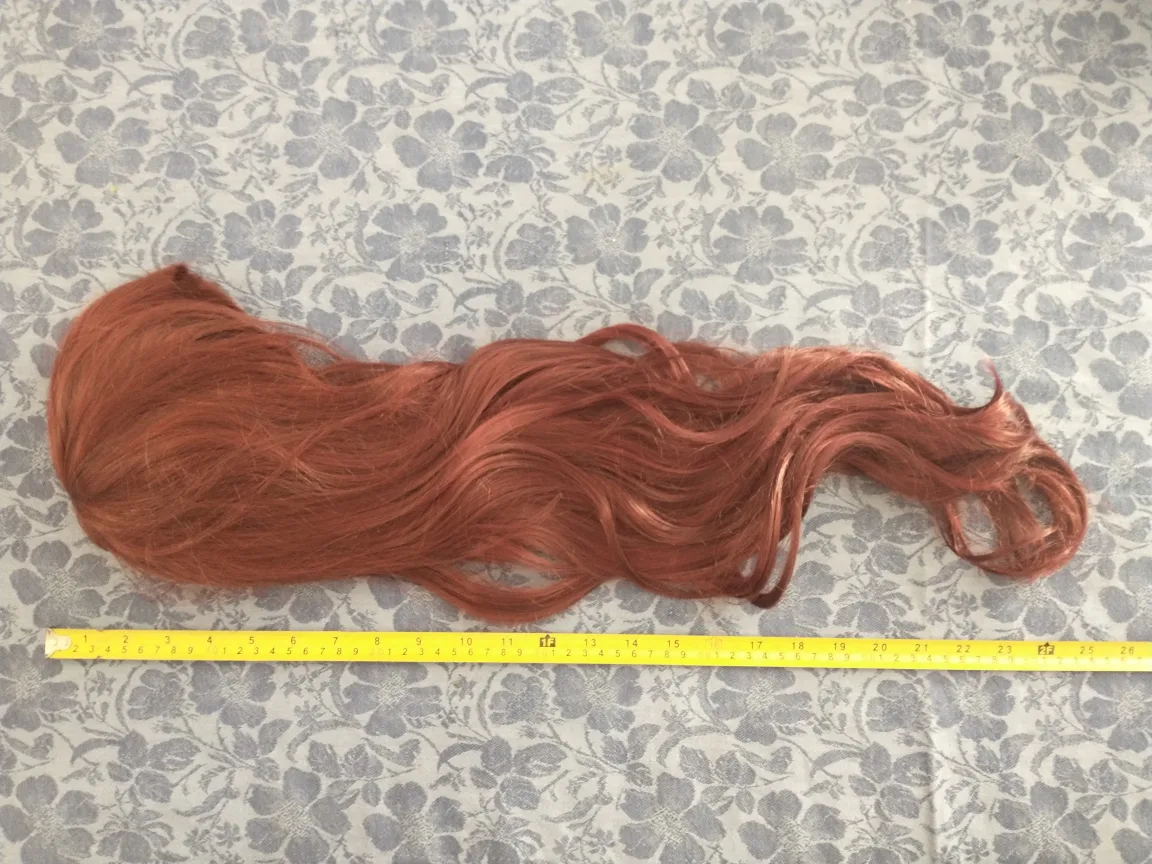 Burgundy red soft curls wig image indicator(4)