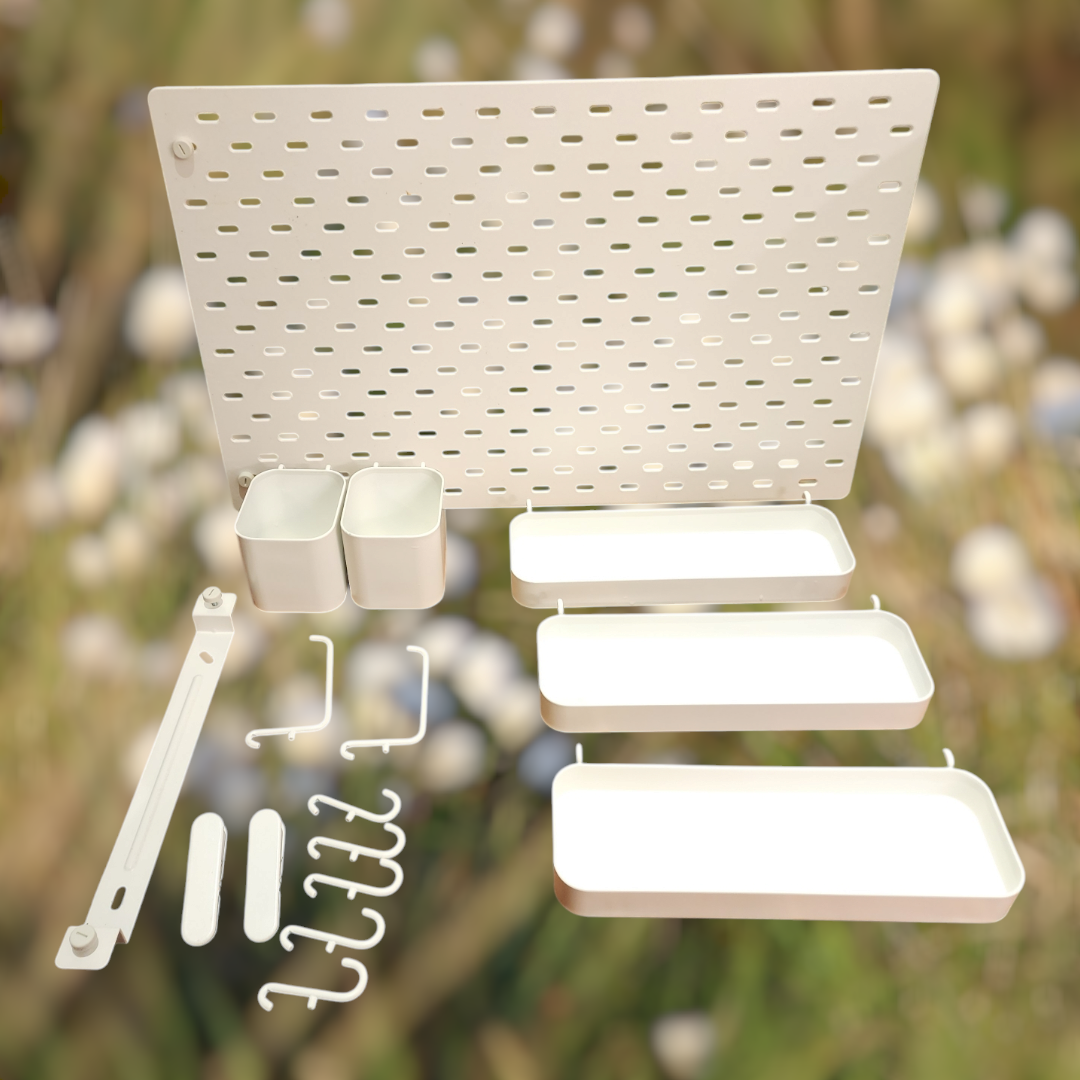 IKEA SKADIS Pegboard Organiser with Accessories