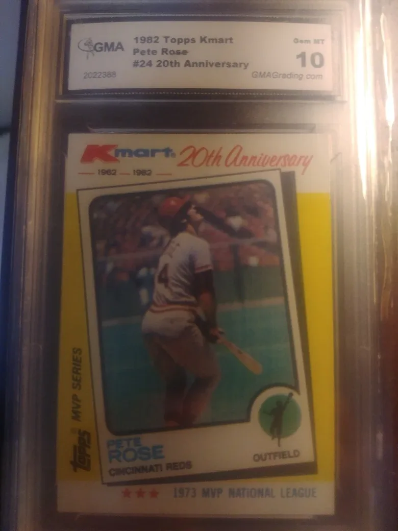 1982 Topps Kmart 20th Anniversary Pete Rose #24 Graded Gem MT 10 image indicator(2)