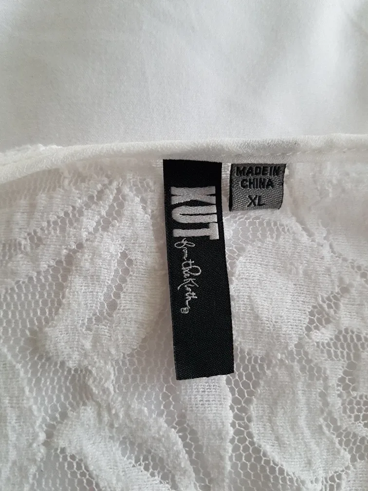 KUT from the Kloth White Lace Top - Size XL image indicator(2)