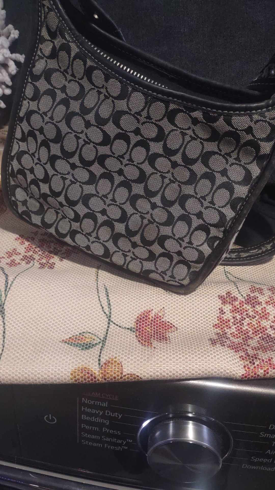 Coach Signature C Black and Gray Shoulder Bag
