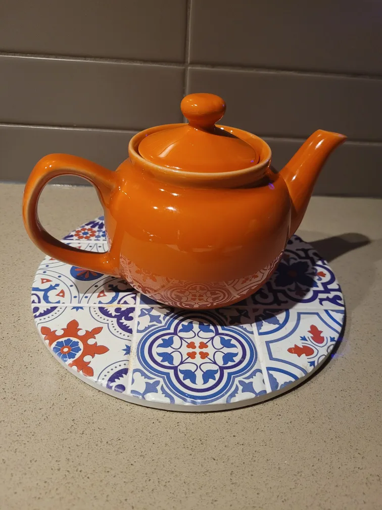 Orange Ceramic Teapot - small size image indicator(2)