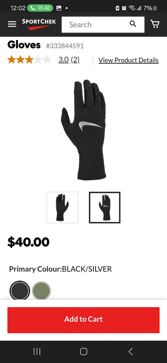 Nike Winter Running Gloves - Black/Silver - photo 2