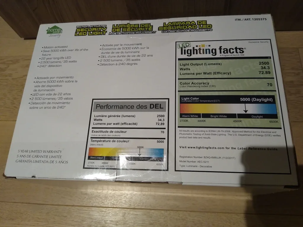 Brand New! LED Motion Activated Security Light image indicator(3)