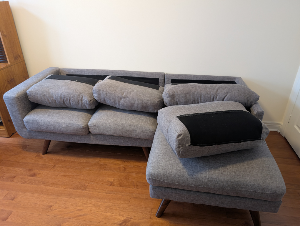Grey fabric sectional sofa - photo 3