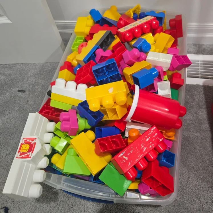 Large Lot of Building Blocks and Toy Drill