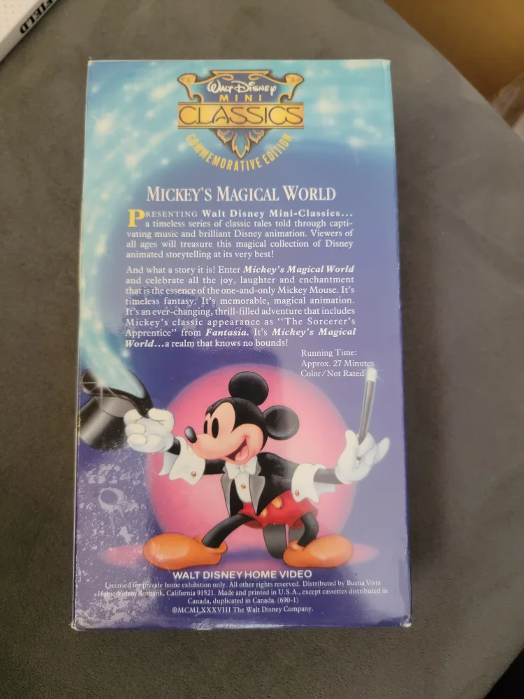 Walt Disney Mini Classic VHS Tape - Mickey's Magical World image indicator(2)