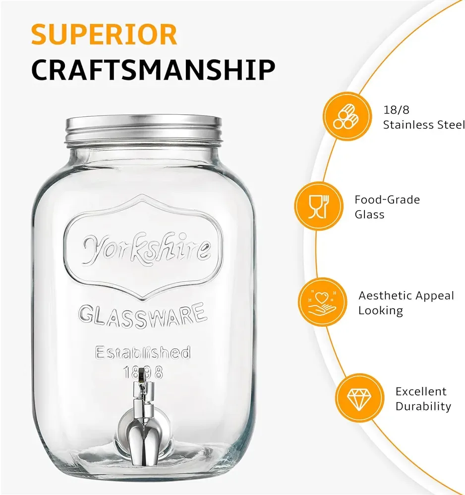 Glass Beverage Dispenser with Stand (comes in box) image indicator(3)