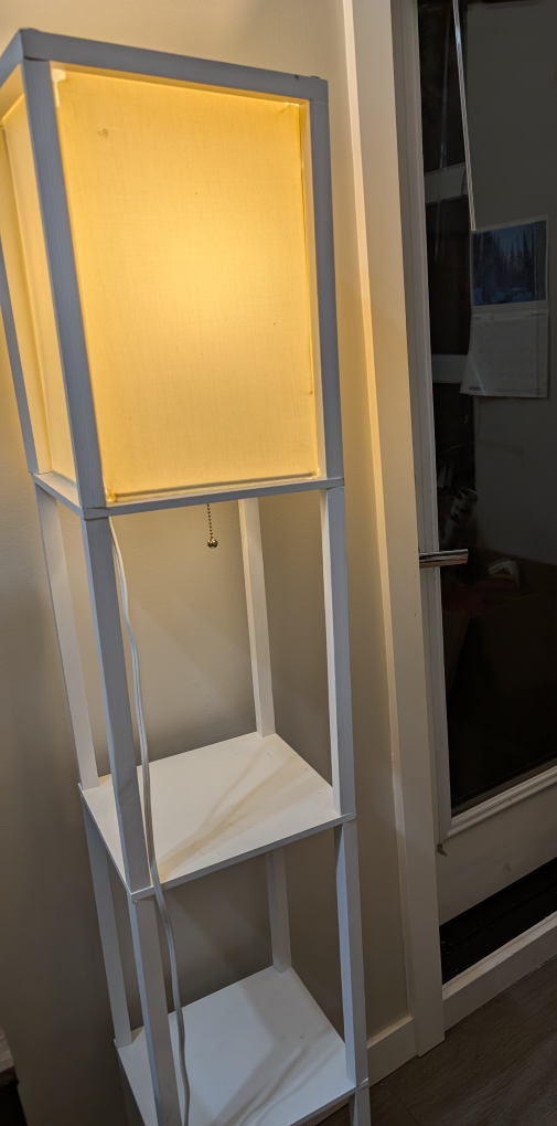 White Shelf Floor Lamp