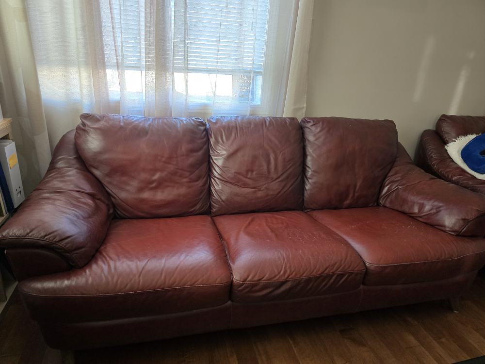 FREE  Leather Sofa and Loveseat Set