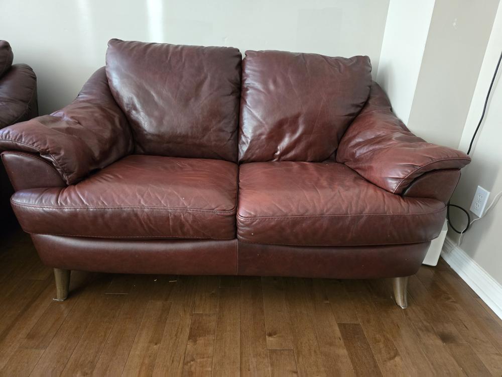 FREE  Leather Sofa and Loveseat Set - photo 2