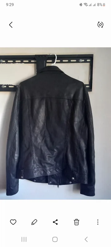 Men's Black Leather Jacket image indicator(2)