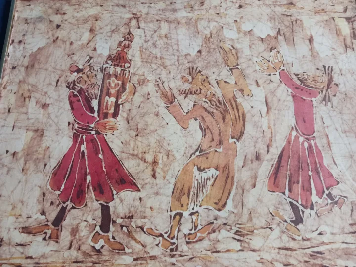 🎨🖼️ collector's item 1 of a kind Original Framed Batik image indicator(2)