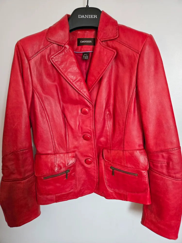 Danier Red Leather Jacket - Size XS/TP image indicator(2)
