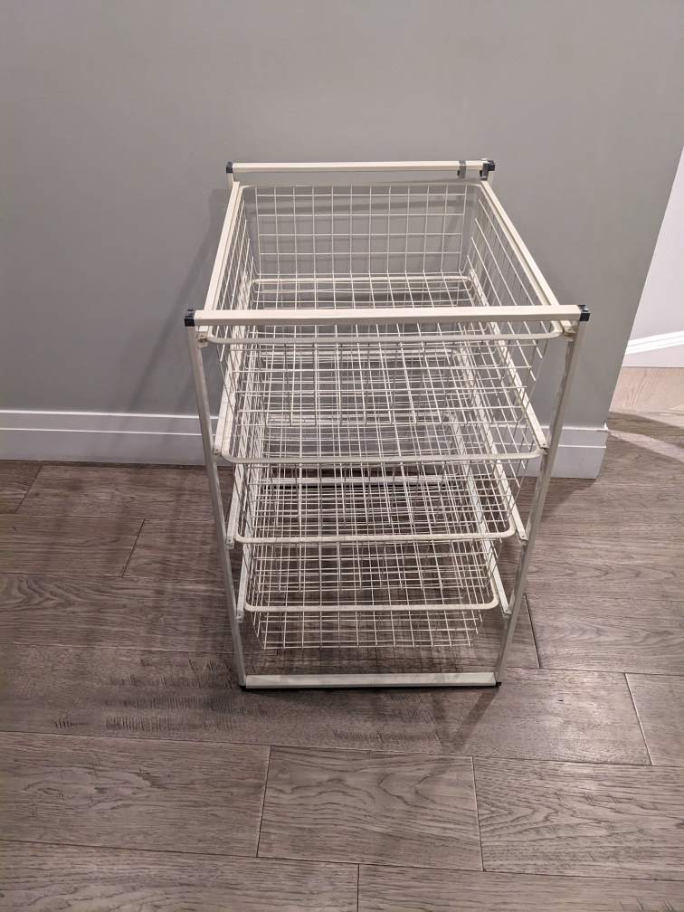 Free White Metal 4-Tier Sliding Basket Organizer - photo 2