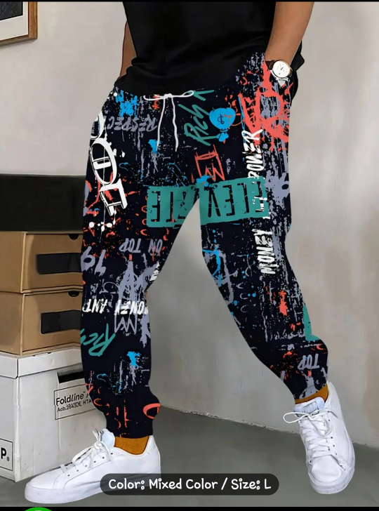 Men's Size L & XL  Printed Joggers - Variety of Designs - photo 2