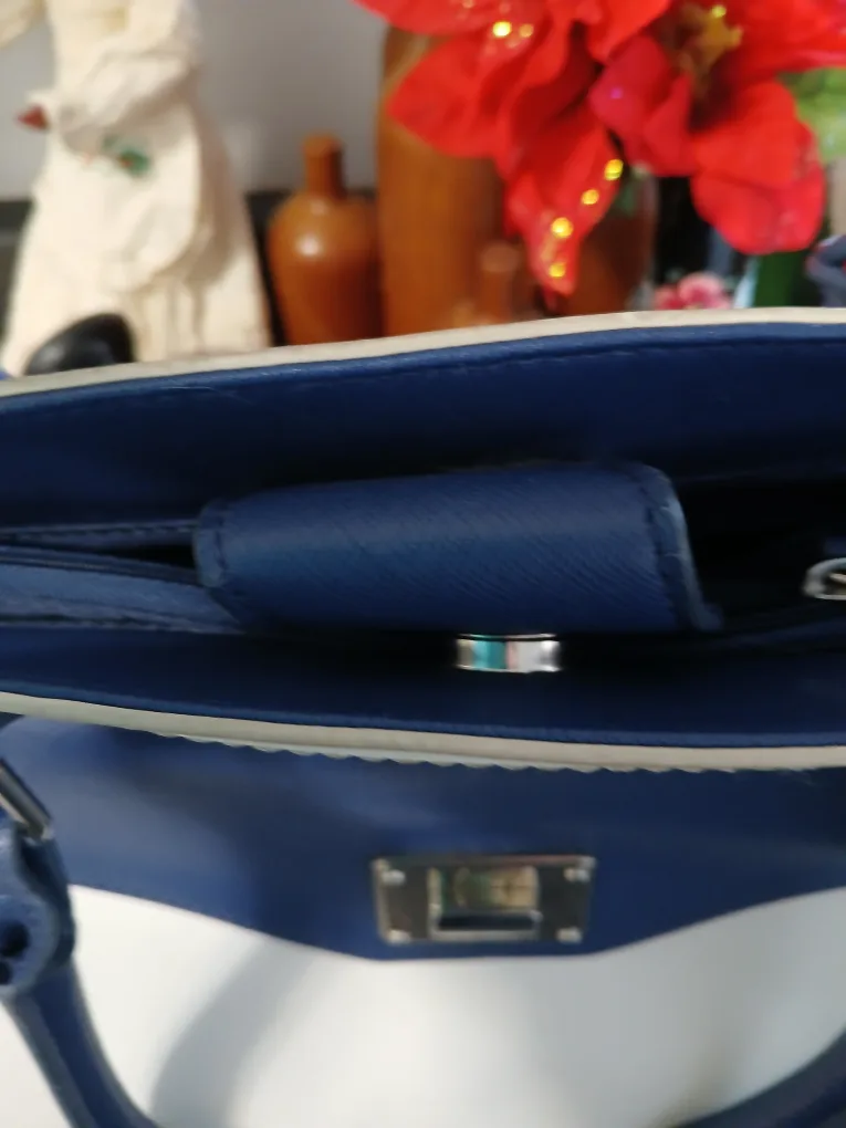 Nine West Blue and White Tote Bag image indicator(3)