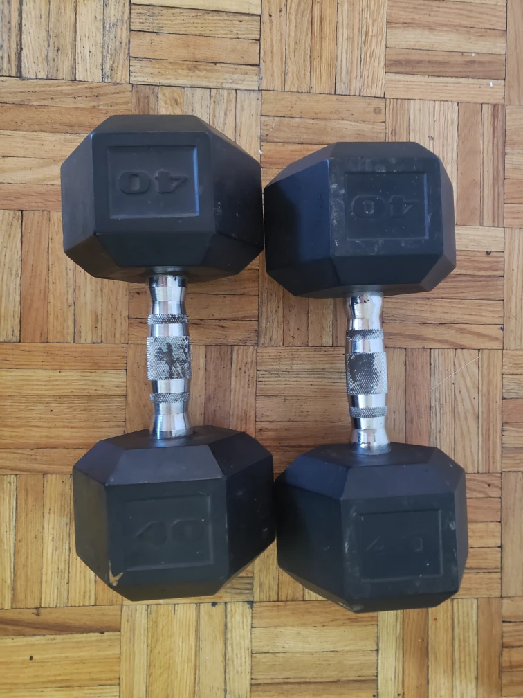 Pair of 40lbs Hex Dumbbells