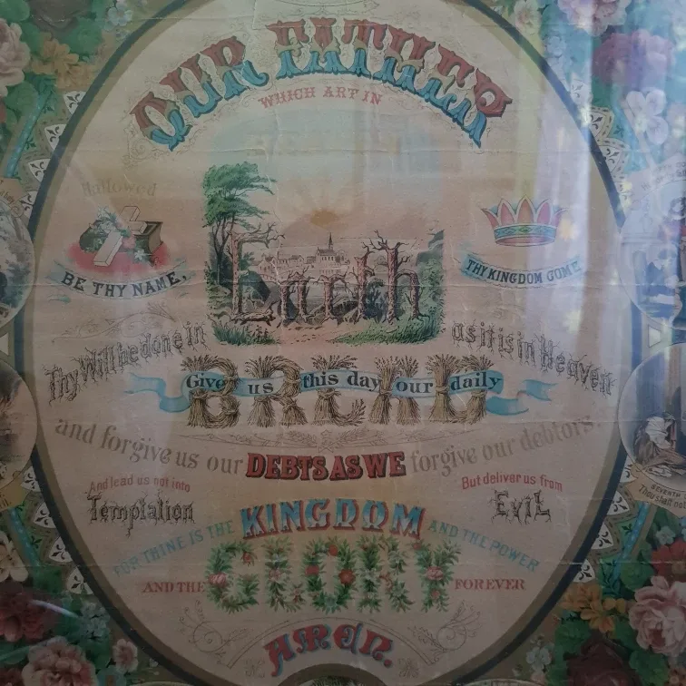 Antique Framed Our Father and Ten Commandments image indicator(2)