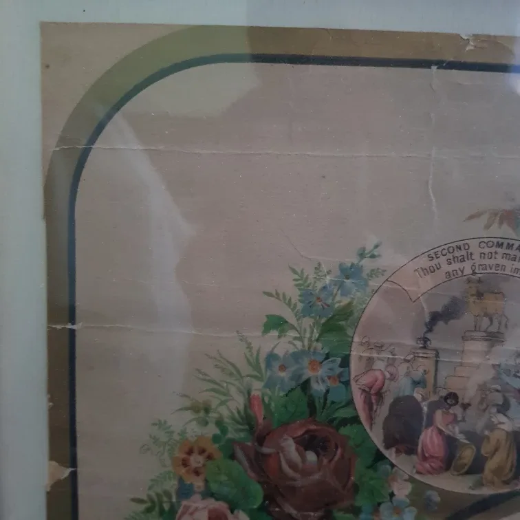 Antique Framed Our Father and Ten Commandments image indicator(5)