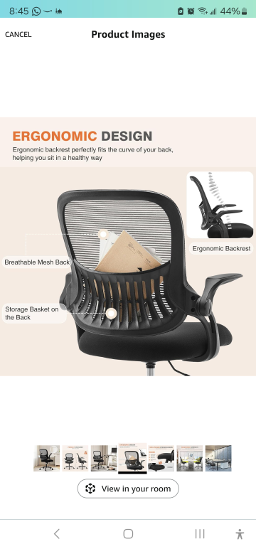Ergonomic Office Chair with Mesh Back and Storage Basket - photo 3