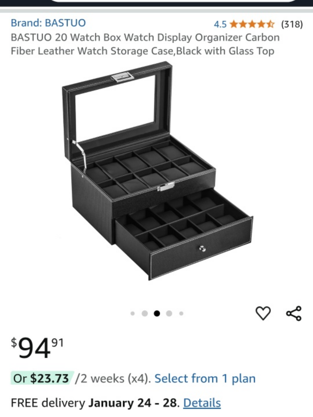 BASTUO 20-Watch Box with Glass Top - photo 5