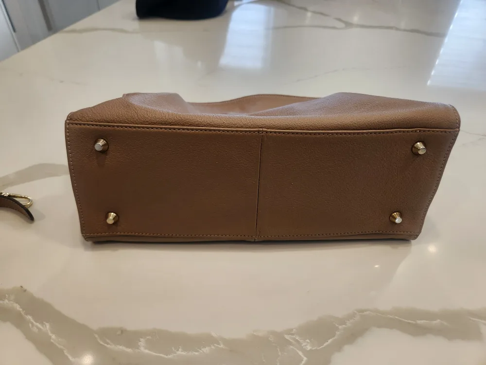 Brown Leather Handbag made in korea image indicator(6)