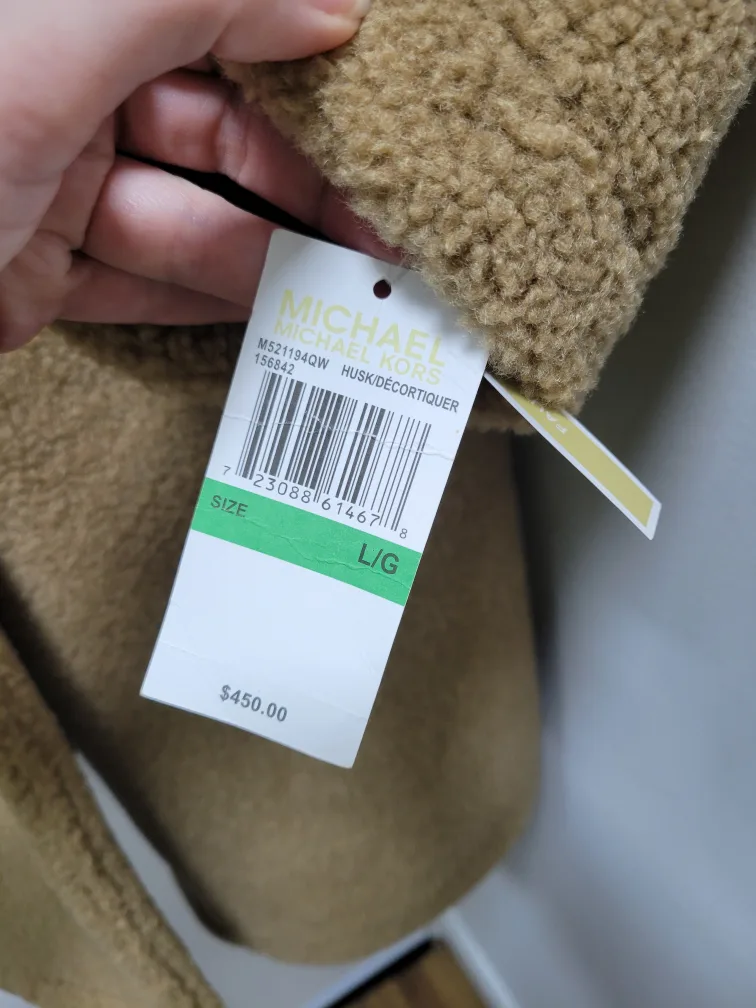 Michael Kors Teddy Coat - Large - Tan image indicator(3)