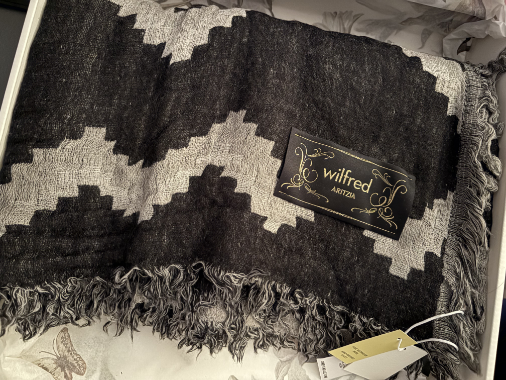 Wilfred Aritizia Black and White Blanket Scarf