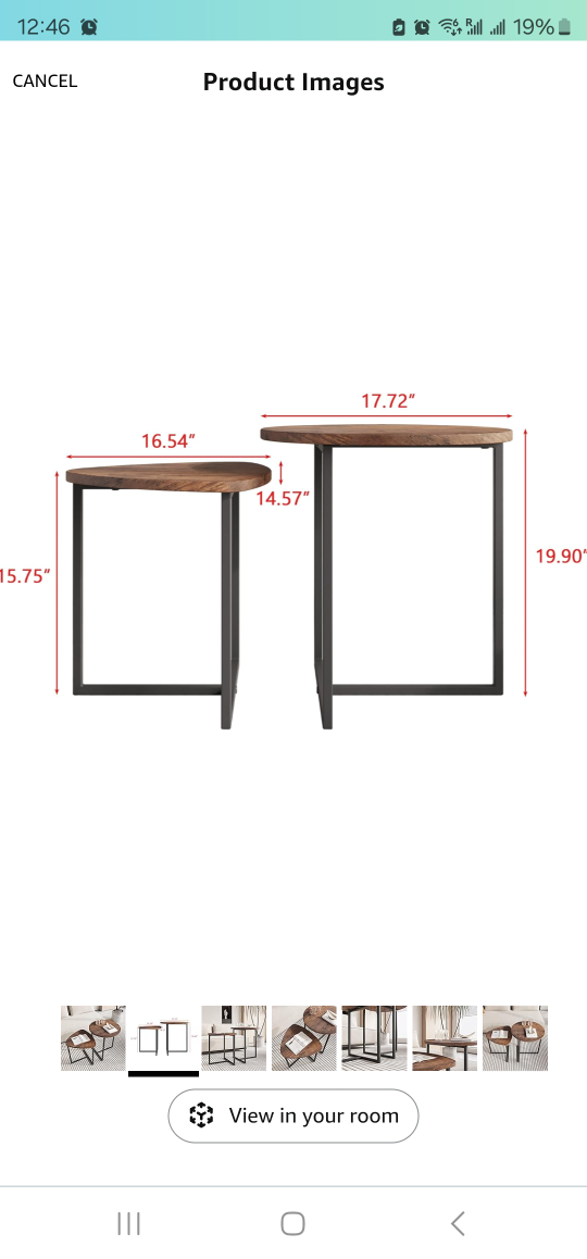 Rustic Brown Wood and Black Metal Nesting Coffee Tables - photo 4