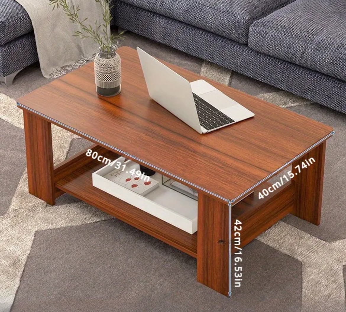 Wooden Coffee Table with storage - photo 2