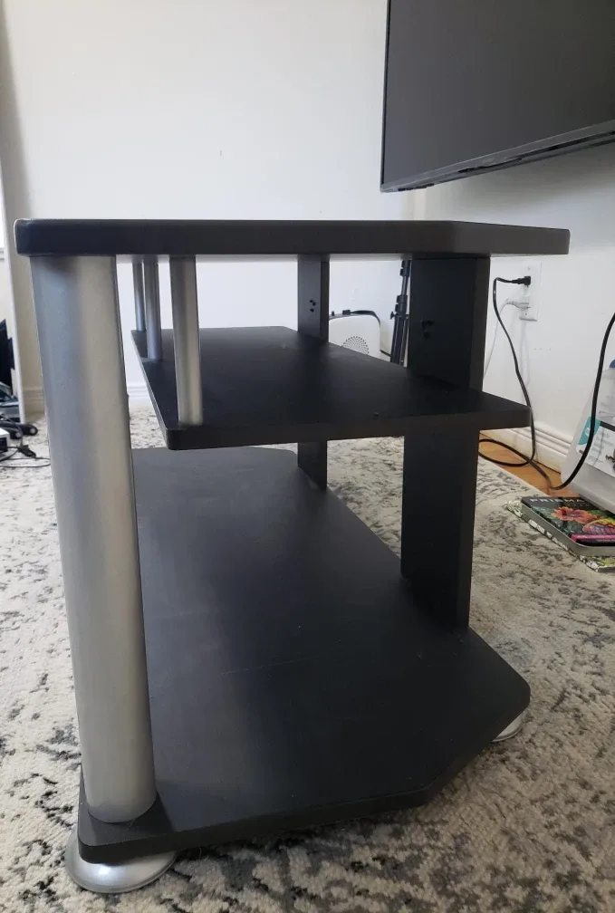 Black TV Stand with Silver Legs image indicator(4)