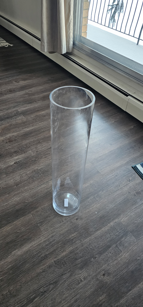 Tall Clear Glass Cylinder Vase - photo 2
