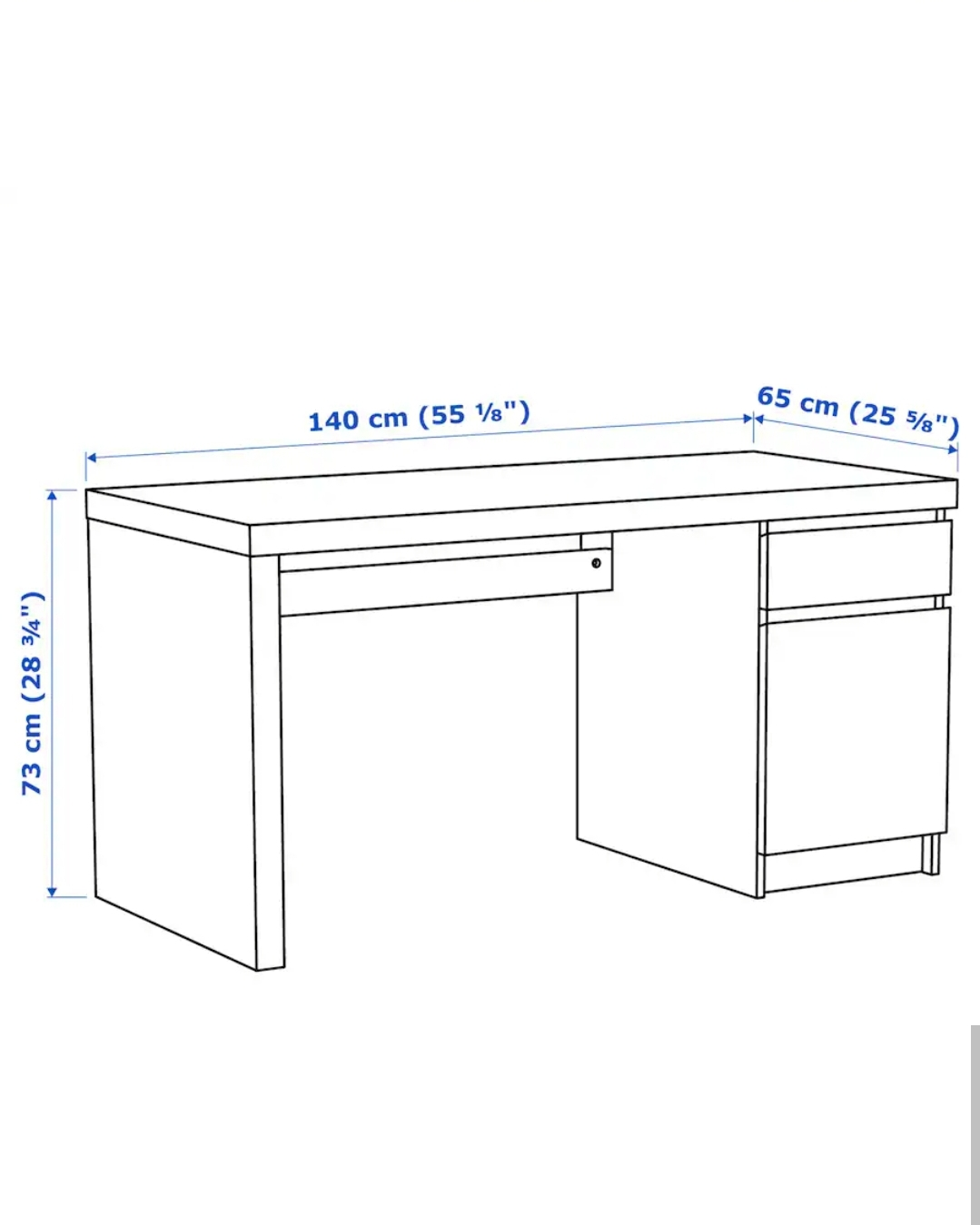 IKEA MALM White Desk - photo 5