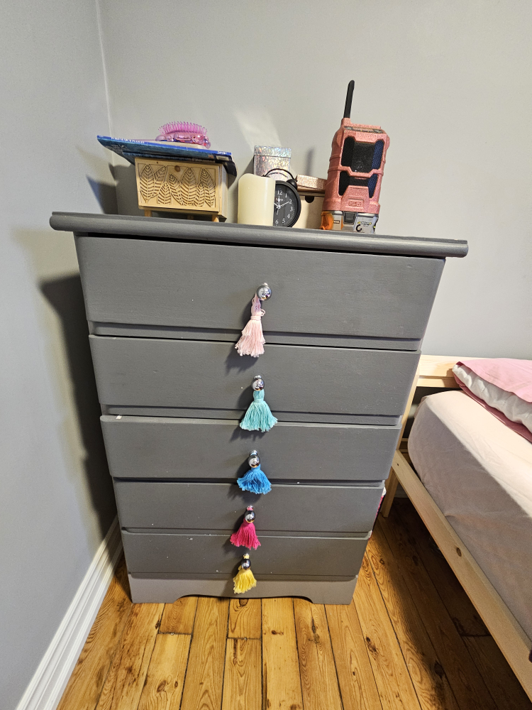 Five-Drawer Dresser with Colorful Tassels