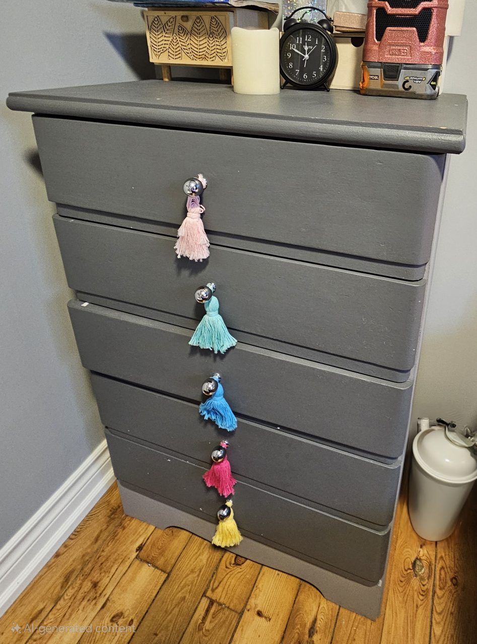 Five-Drawer Dresser with Colorful Tassels - photo 2