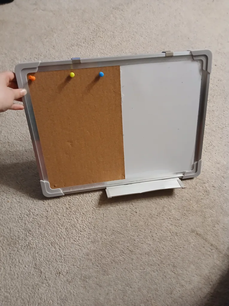 Double Sided Whiteboard + Corkboard + Markers + Pins image indicator(2)