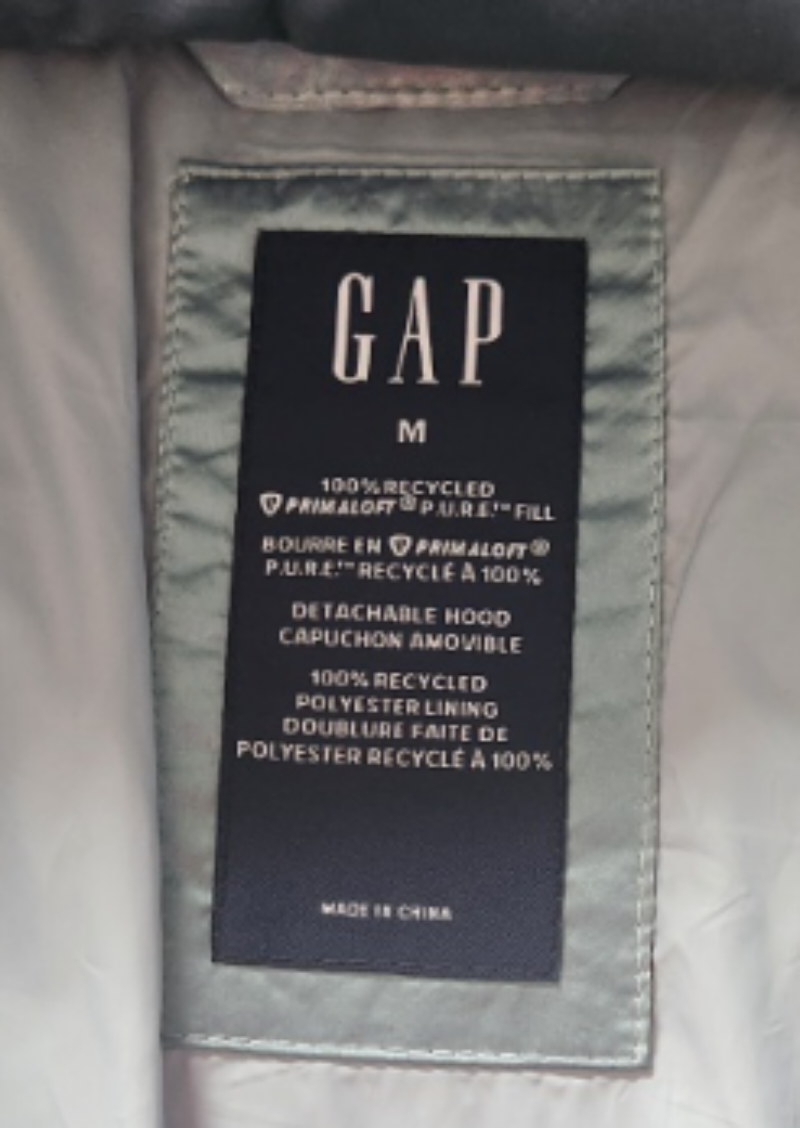 GAP Women's Metallic Blue Puffer Jacket with Detachable Hood - photo 4