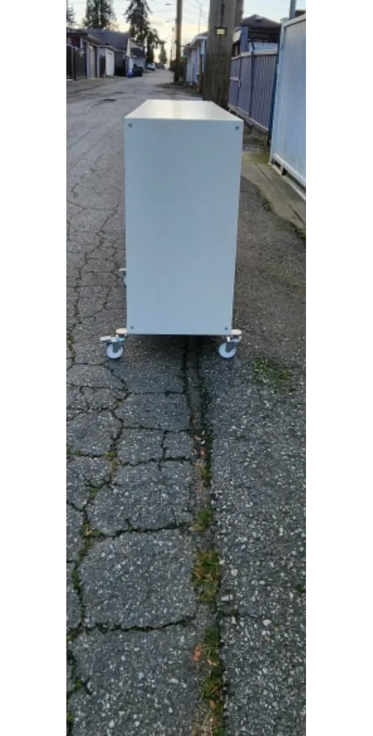 Ikea Kallax shelf unit TV stand on wheels image indicator(4)