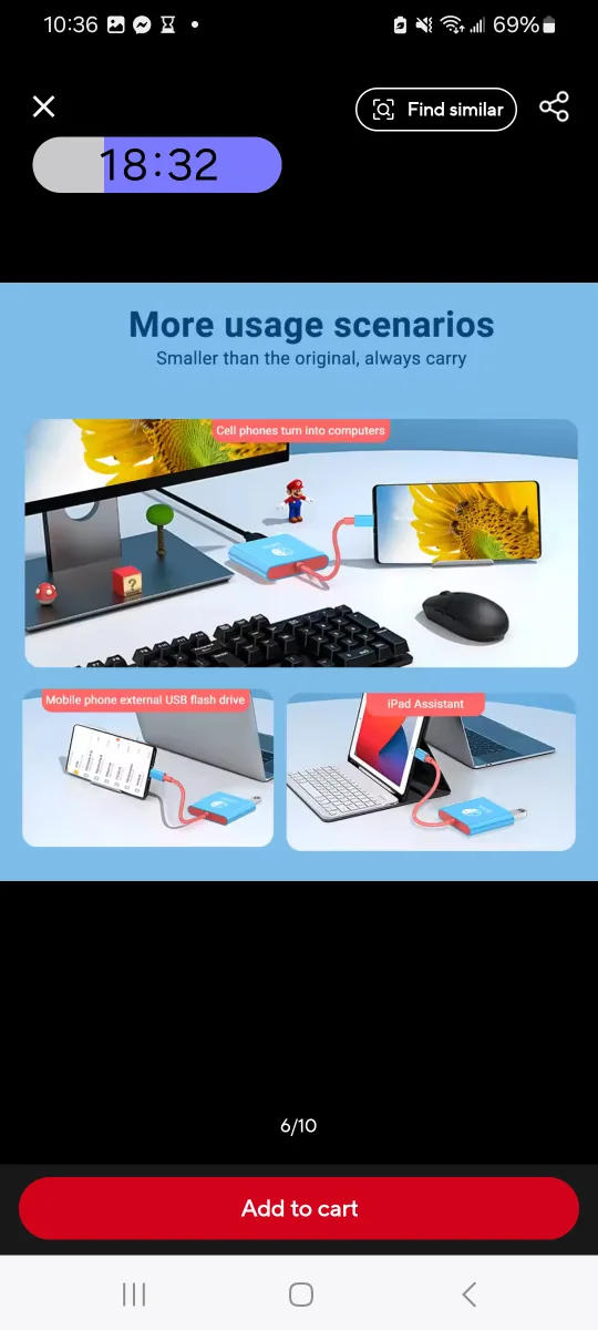 USB C HUB 4K Type C to HDMI-compatible.TF SD Multi Converter image indicator(4)