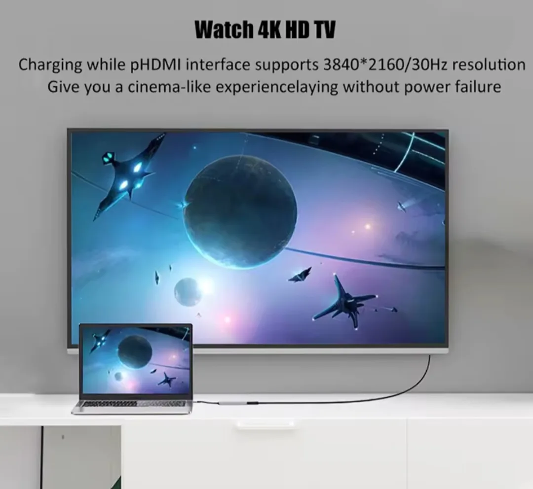 USB C HUB 4K Type C to HDMI-compatible.TF SD Multi Converter image indicator(5)