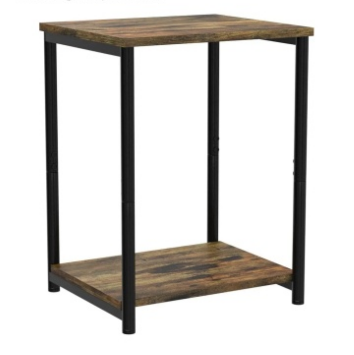 VASAGLE Rustic Brown Two-Tier Side Table - photo 4