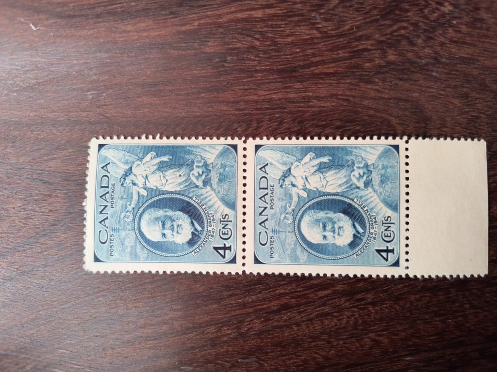 Two 4-Cent Canada Stamps - Alexander Graham Bell