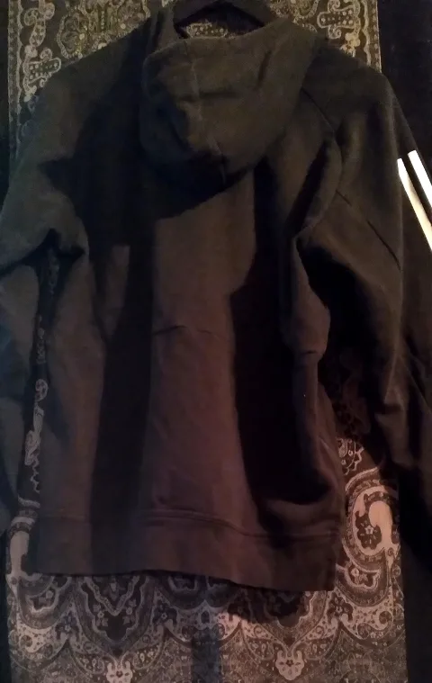 ADIDAS HOODIE - BLACK - WHITE STRIPES - ADIDAS LOGO image indicator(4)