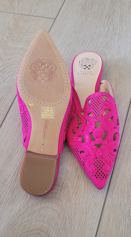 Vince Camuto Pink Laser Cut Mules - Size 10M - photo 4