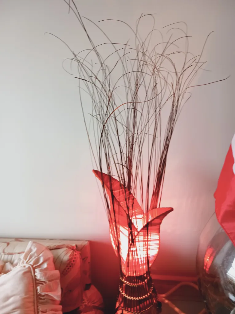 💗 Romantic Red Tulip Bamboo Table Lamp image indicator(5)