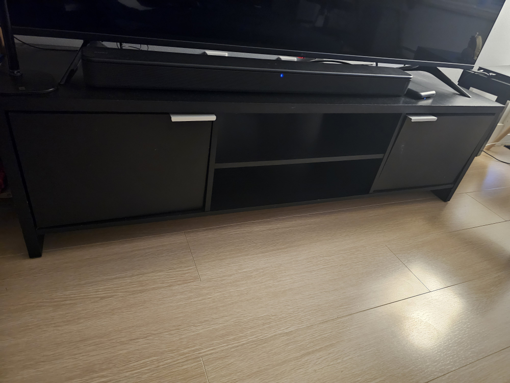 Black TV Stand with Two Cabinets - photo 2
